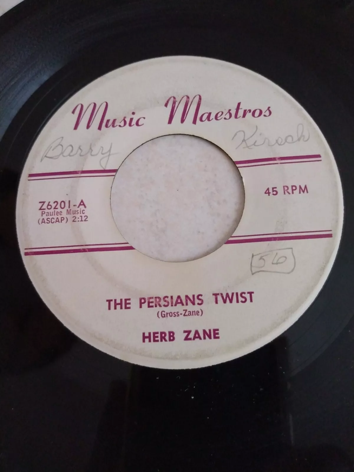 Herb Zane – The Persians Twist / Twistin’ At The Pit 1962 (Blues 7" vinyl)